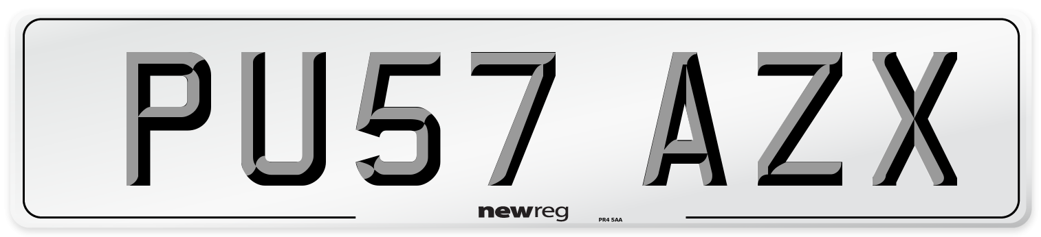 PU57 AZX Number Plate from New Reg
